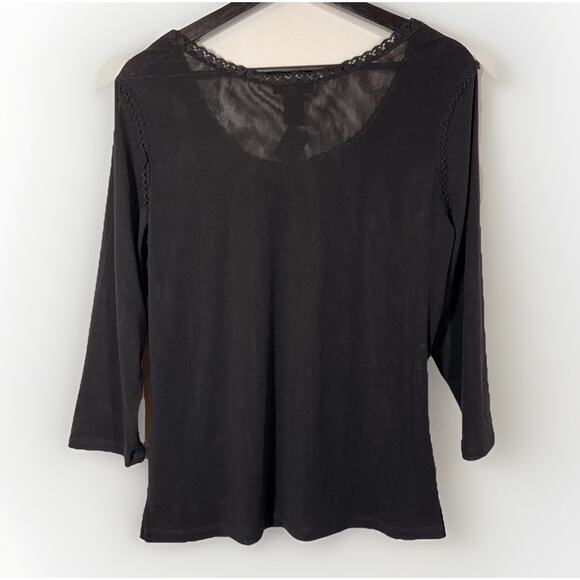 Y2K Mesh Top The Limited Fairy Grunge Large Black Witchy Goth Sheer Vintage - Picture 9 of 14